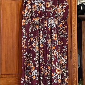 Mlle Gabrielle Burgundy Floral Maxi Dress